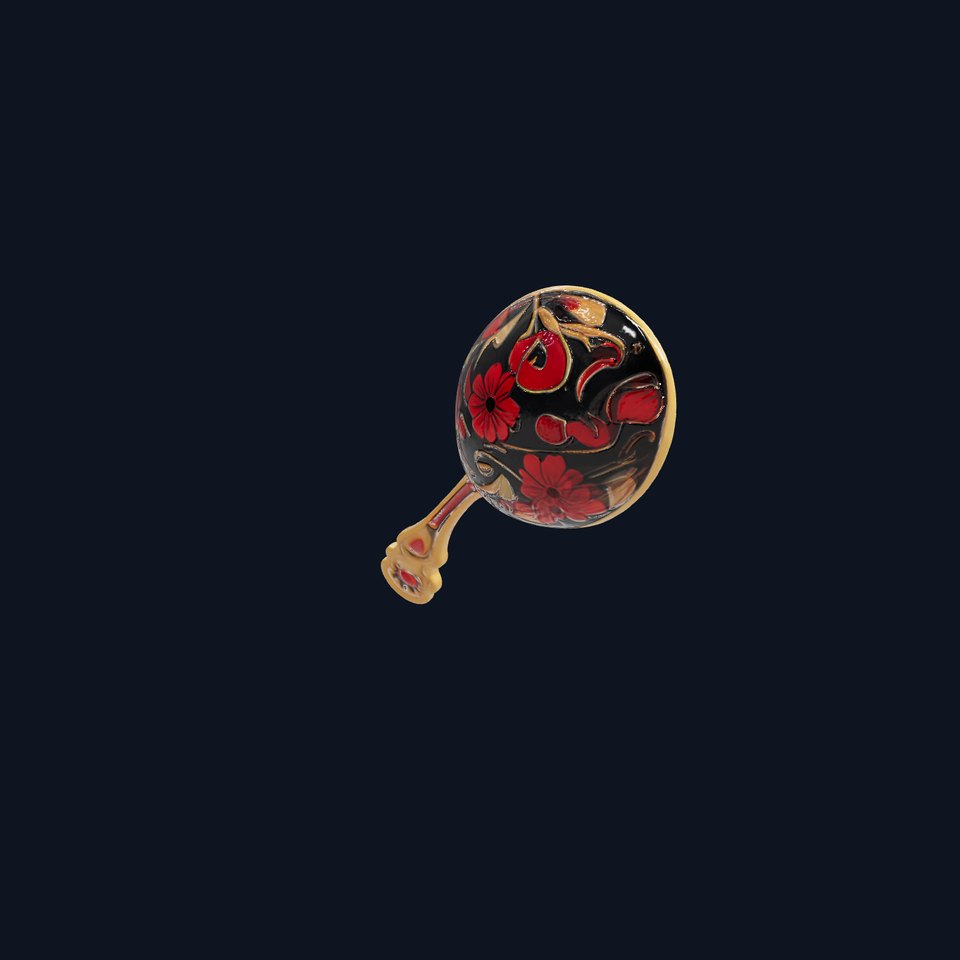 Traditional Painted Spoon Model Pack for Cultural Scenes